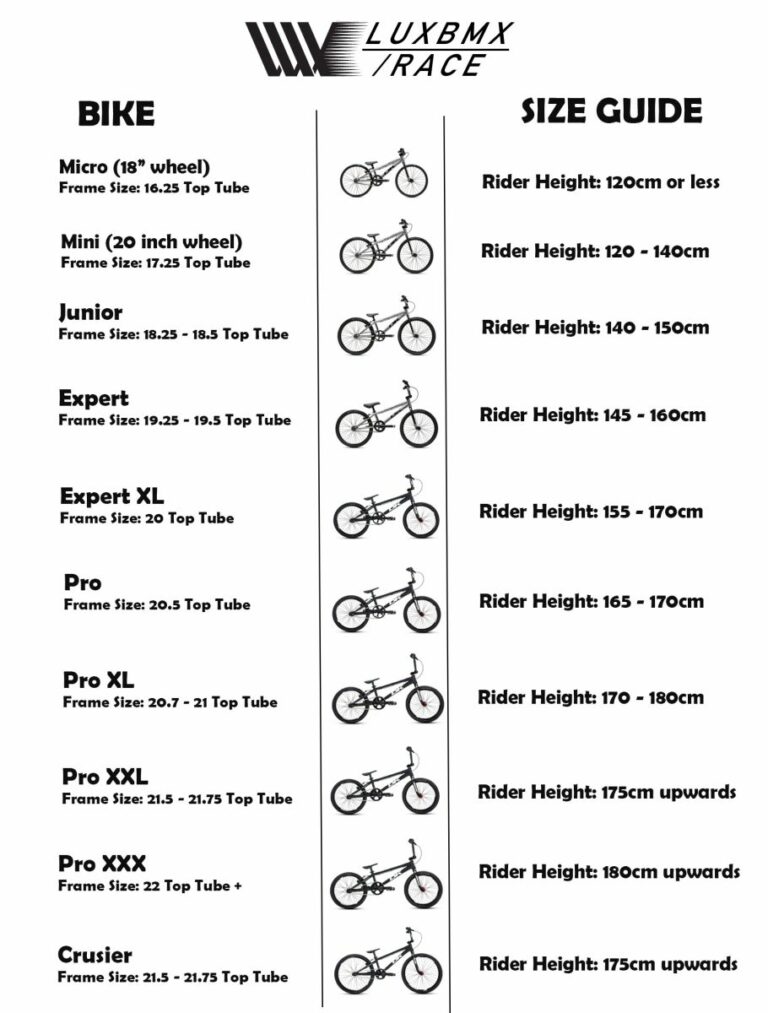 bmx race bike sizing